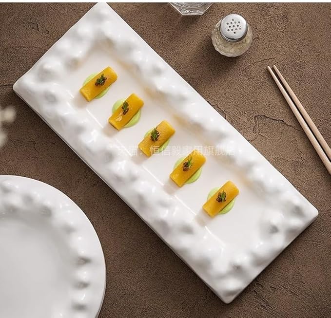 Appetizer Plates Ceramic Dinner Plate Creative Soup Plate Dessert Plate Pasta Sushi Plate Restaurant Cheap Plates(A)