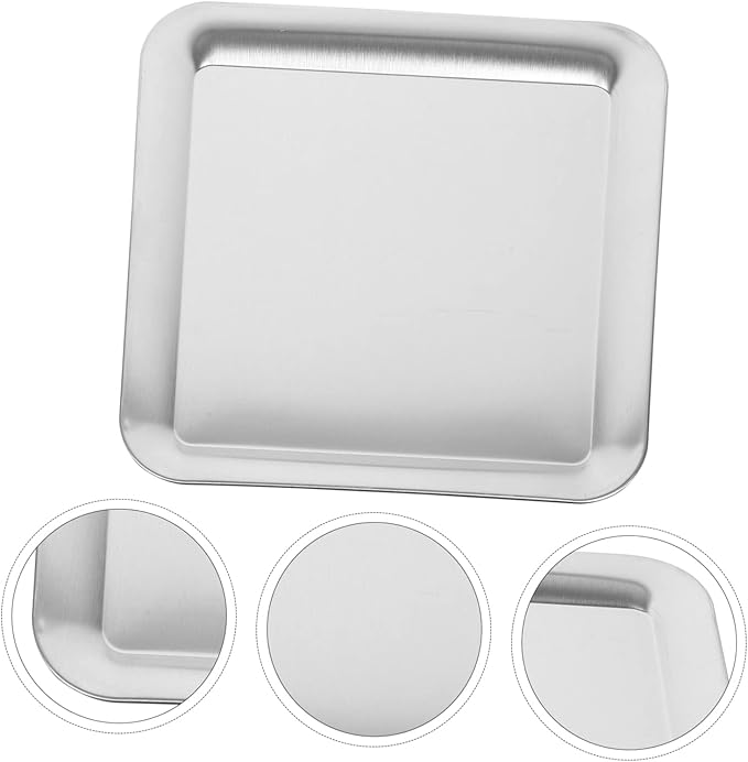 PRETYZOOM Cheese Melts Tray Square Decor Tray Serving Fruit Storage Plate Party Dessert Stainless Steel