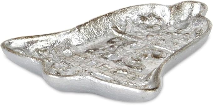 5" Silver Cast Iron Christmas Bell Trinket Tray