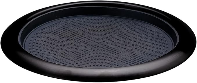 Service Ideas TR119RIBX Tray with Removable Insert, 9" Round, Stainless Steel, Black Onyx