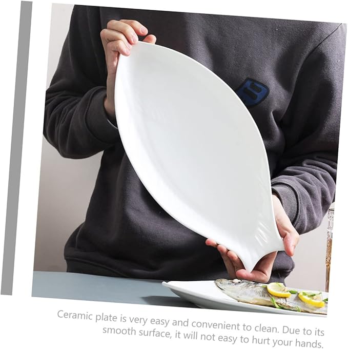 ABOOFAN Ceramic Fish Tray Snack Plate Pastry Serving Steamed Fish Plate Restaurant Food