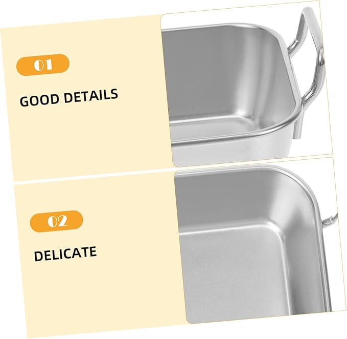 Cabilock Fried Chicken Basket Thickened Dessert Tray Snack Holder Stainless Steel Plate Food Serving Tray