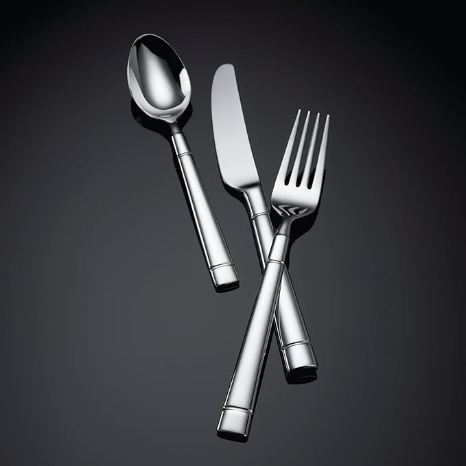 Kate Spade New York Fair Harbor Flatware Set, 18/10 Stainless Steel, 45-Piece| (Pack of 2)