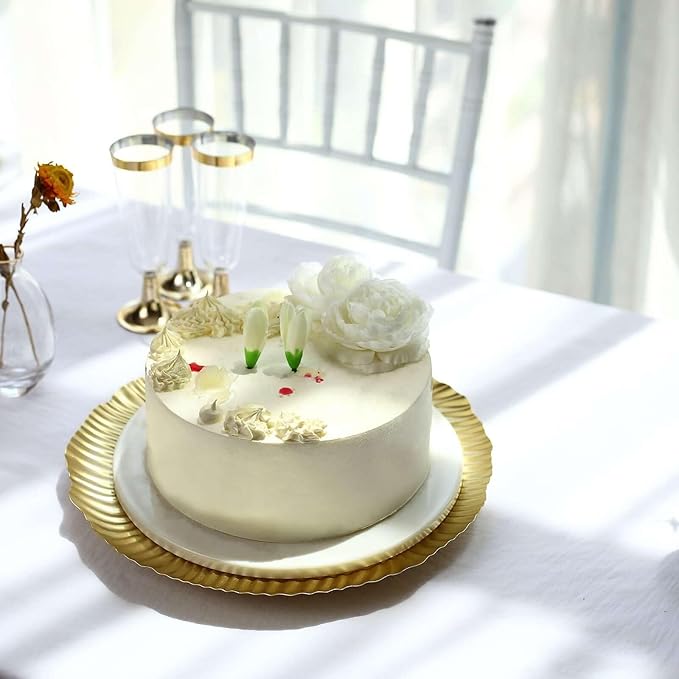 Efavormart 12" Gold Wavy Hairpin Leg Metal Serving Tray Dessert Display, Pedestal Wedding Cake Cupcake Stand Centerpiece