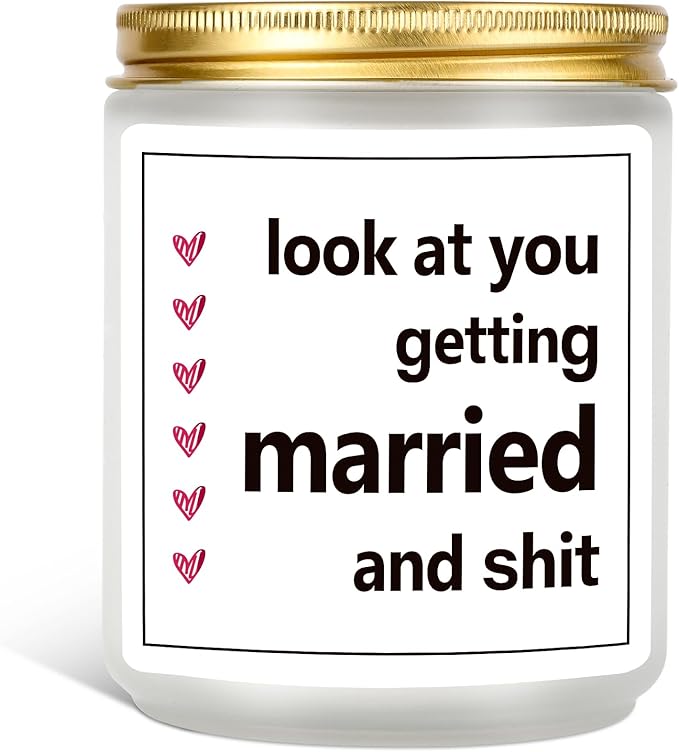 Funny Wedding Gifts for Bride - Lavender Scented Soy Wax Candle - 7 oz