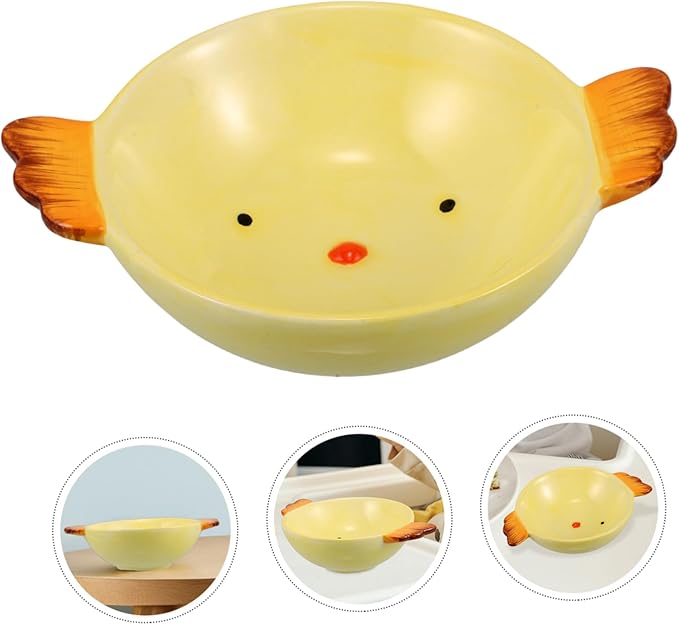 Cabilock Cartoon Ceramic Plate for Fun Chicken Shaped Dip Bowl Tableware for Desserts Fruits Snacks for Home School Outdoor Dining Encourages Healthy Eating