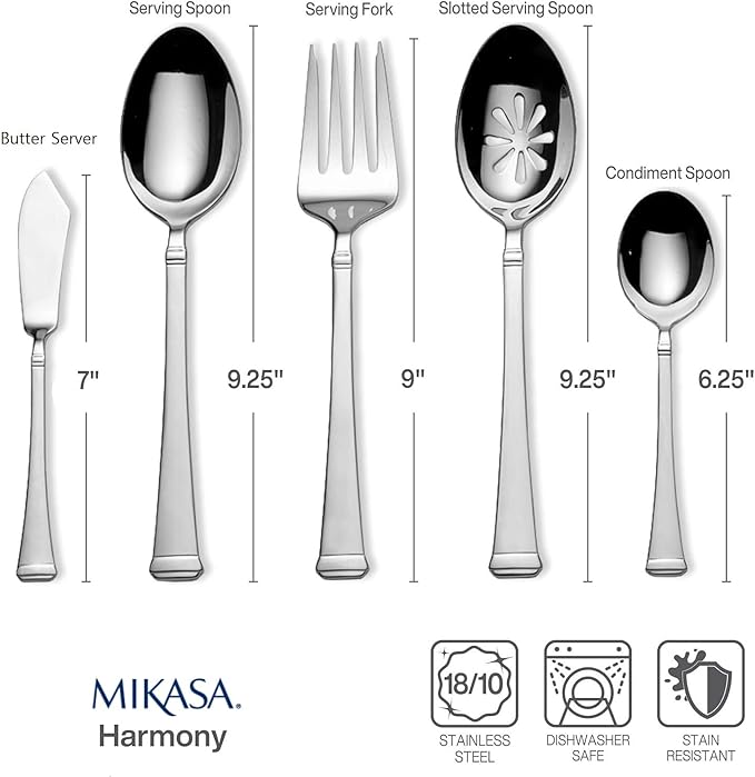 Mikasa Harmony 18/10 Stainless Steel 5pc. Serving Set