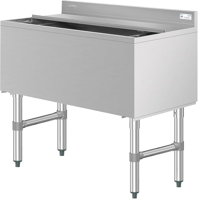 KoolMore 36 Inch Commercial Stainless Steel Underbar Ice Bin with Siding Lid, NSF Certified (KM-UIB-1836)