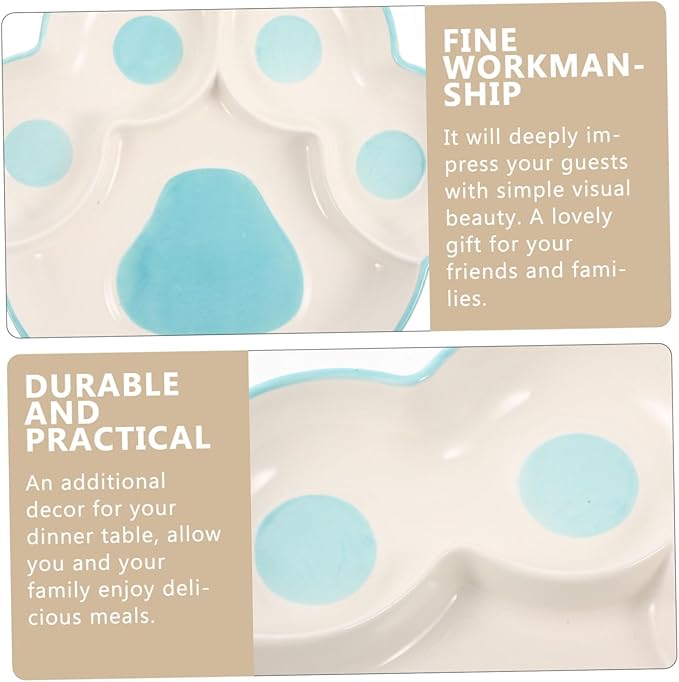 Mobestech Boys and Girls Dinnerware Creative Ceramic Plate Fruit Plate Easy Clean for Snacks and Meals