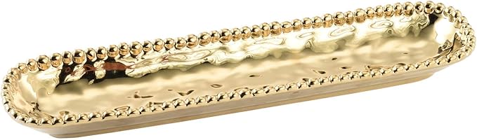 Pampa Bay Porcelain Cracker Cheese and Charcuterie Tray (Gold)