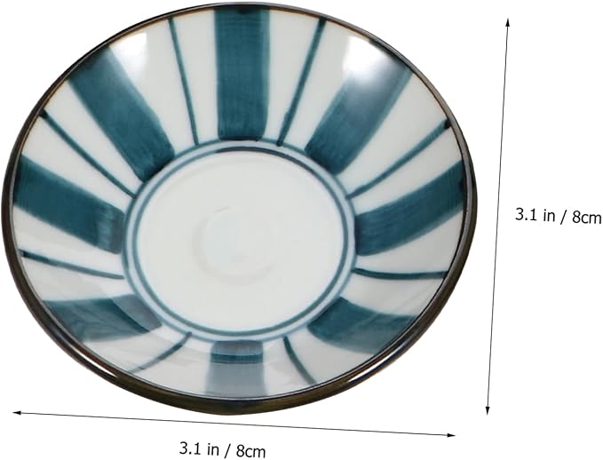3pcs Ceramic Seasoning Dish Japanese Style Plates for Dipping Sauces Appetizers and Spices - Tableware for Family and Picnics