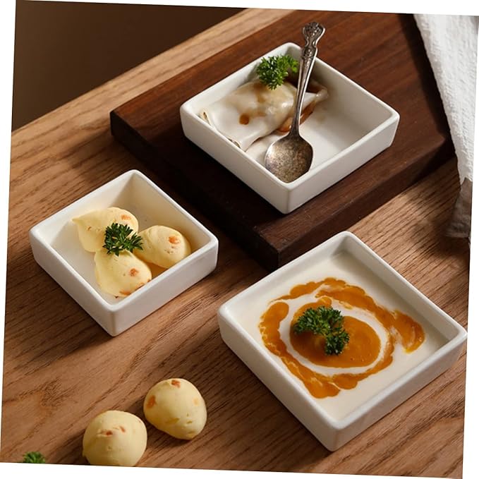 2pcs Seasoning Dishes Elegant Appetizer Plates Dessert Bowls for Home Restaurants and Parties for Sauces and Table Decor