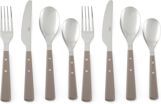 Martha Stewart Watercliffe 16 pc Flatware Set Stainless Steel w/ABS Handle - Warm Grey (Pack of 2)