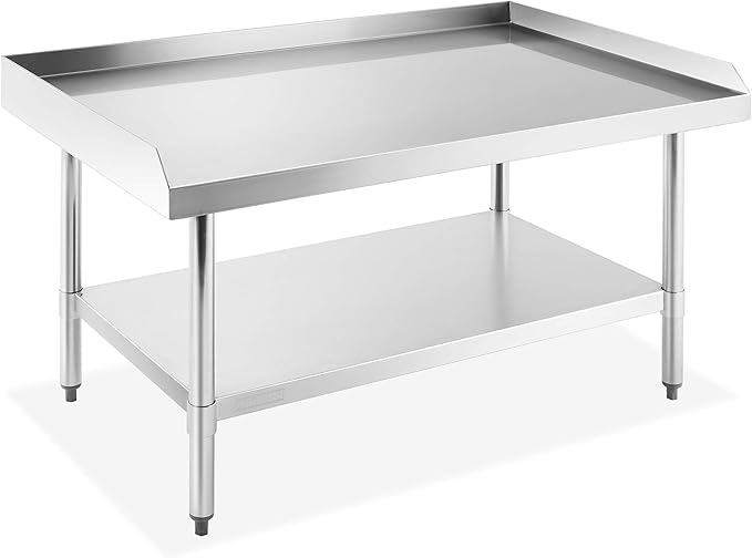 GRIDMANN NSF 16-Gauge Stainless Steel 48" L x 30" W x 24" H Equipment Stand Grill Table with Undershelf for Commercial Restaurant Kitchen