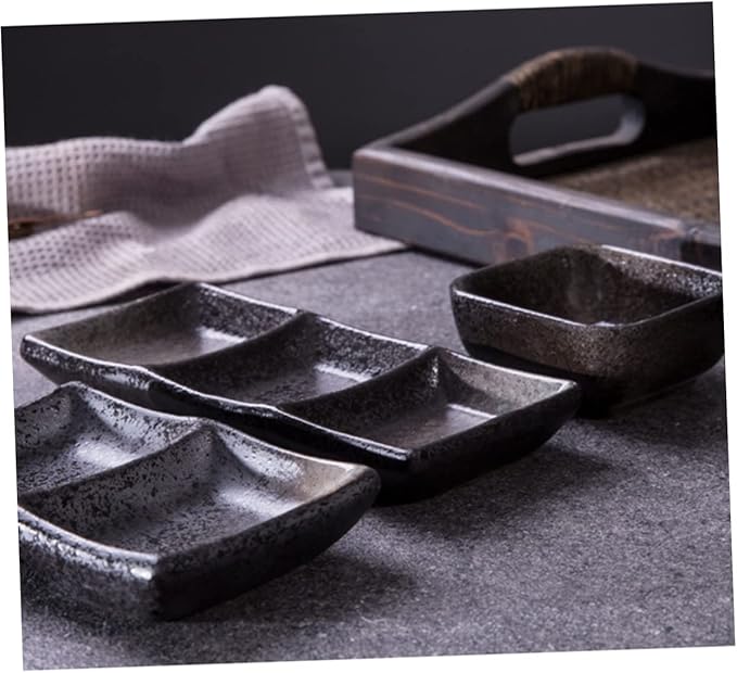 2pcs Versatile Ceramic Sauce Bowl Snack Plate Dessert Plate Seasoning Dish Appetizer Dipping Bowl