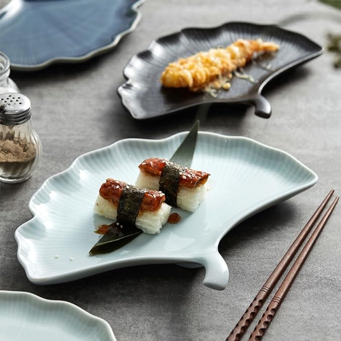 SONGCHAO Party Supplies Small Plate Ceramic Household Japanese Sushi Plate Restaurant Dessert Western Meal Snack Pastry Snack Plate Party Plates (Color : A, Size : Small)