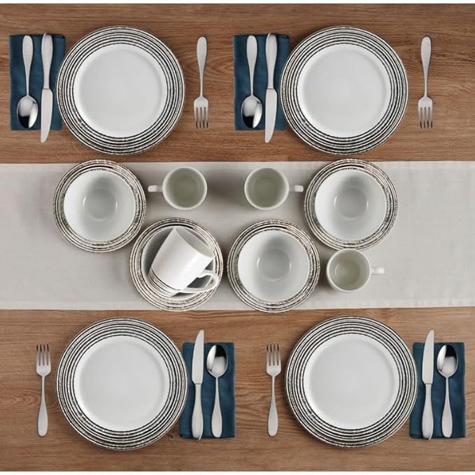 Dinner Plates Set 16-Piece Dinnerware Set Stoneware Dish Food Plate Ceramic Dishes To Eat Sets Tableware Kitchen