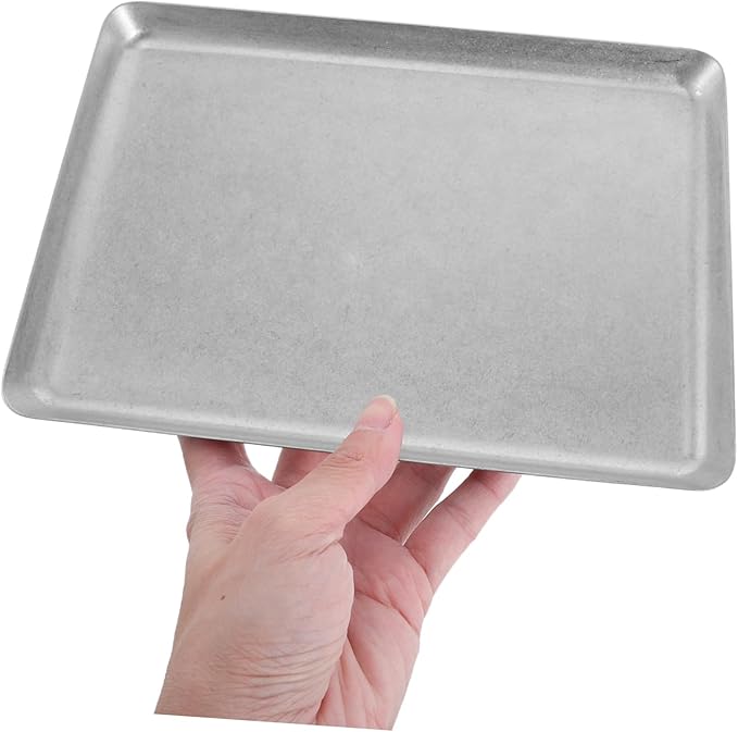 ABOOFAN Stainless Steel Dinner Plate Vintage Rectangular Serving Tray for Grill BBQ Camping