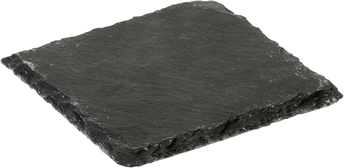 Restaurantware Square Slate Platter 10 Count 4 x 4 Inch Scratch-Resistant Slate Cheese Board Modern Serving Tray Black Rustic Design for Charcuterie and Appetizers