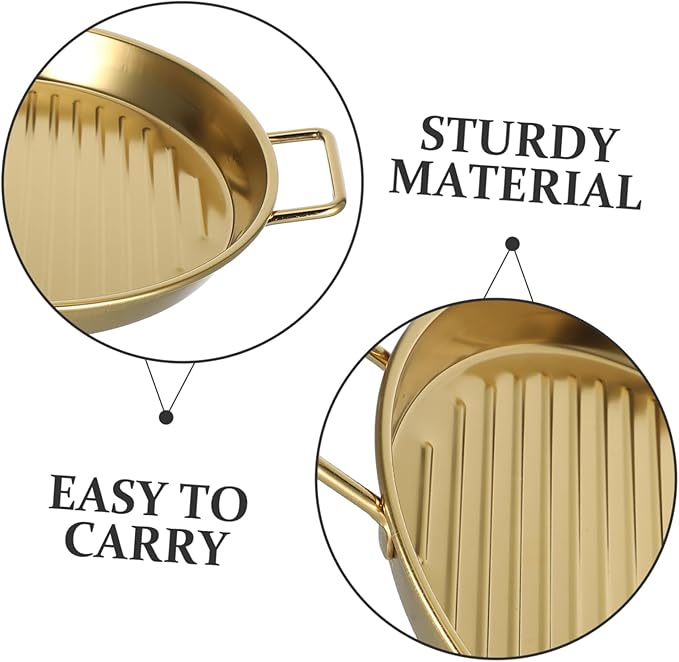 Mobestech Metal Salad Snack Plate Serving Bowls Grilling Baskets Bbq Grill Tray Stainless Steel Serving Tray Plate