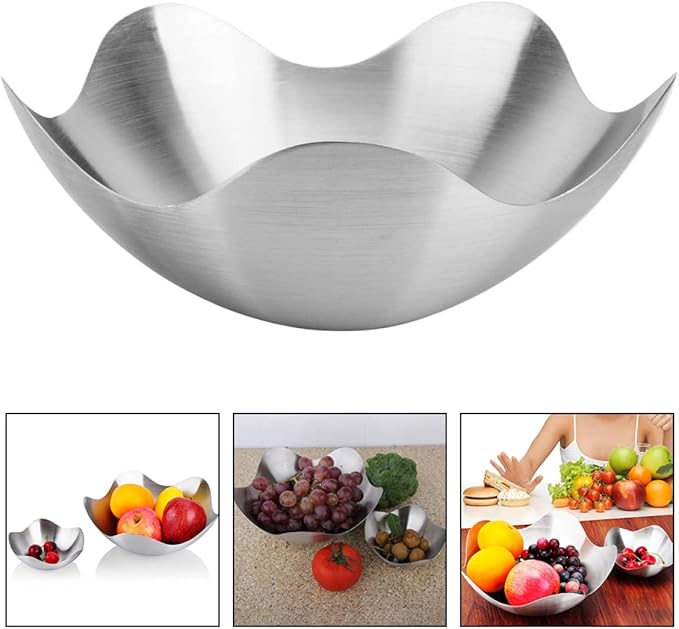 Cabilock 1pc Stainless Steel Steamer Silver Serving Dish Decorative Decoration Fruit Serving Plate Serving Tray Dish Metal Serving Platter Serving Platter Tray Silver Plate Serving Platters