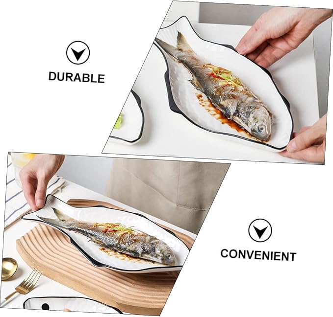 Fish Steaming Plate Small Ceramic Steamer Dish for Healthy Cooking for Microwave Use for Serving Delicious Seafood and Appetizers