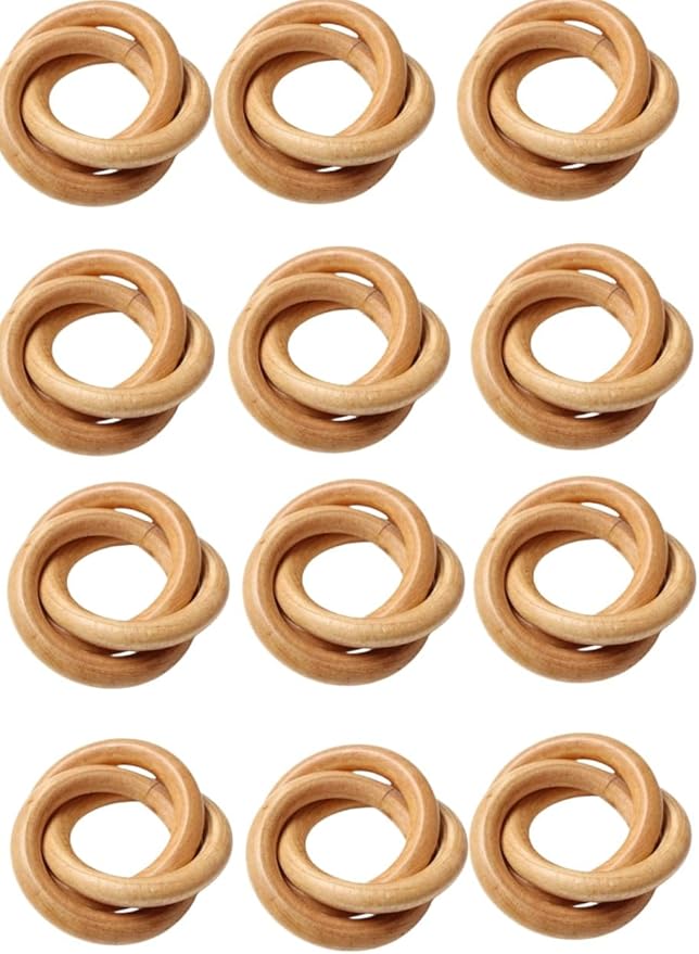 Napkin Rings Set of 12 Handmade Acacia Wood Dining Table Napkin Holder Classic Everyday Thanksgiving Holiday Christmas Festive Party Gift Farmhouse Décor