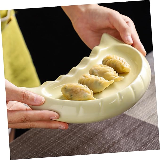 Unique Shape Dumpling Plate Ceramic Dinnerware Snack Plates for Style Table Setting