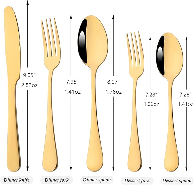 35-Piece Mirror Gold Flatware Set, 18/0 Stainless Steel Cutlery Set With Seriving Utensils For 6, Home Restaurant Silverware Set With Cake Knife, Colander, Soup Spoon, Dishwasher Safe
