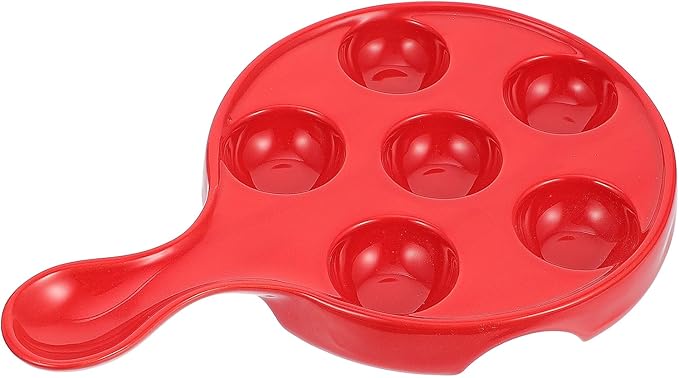 Alipis Escargot Dish Snail Baking Plate 10-inch Ceramic Conch Baking Tray with Handle 6-hole Snail Holder for Oven Cooking and Serving Appetizers at Home and Restaurant