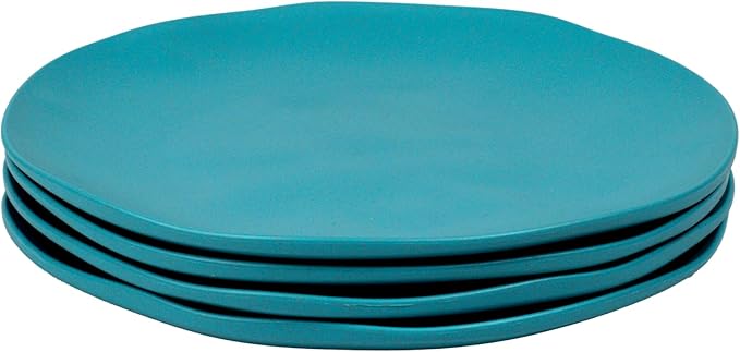 Organic Coupe Wheat PolyPro 12-Piece Dinnerware Set, Azure