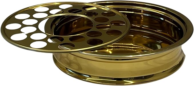 Communion Ware | Communion Tray | Holy Stackable Cup Tray for Churches | Communion Supplies | Portable Communion Tray with 24 Holes Disk | Stainless Steel - Shiny Gold Finish