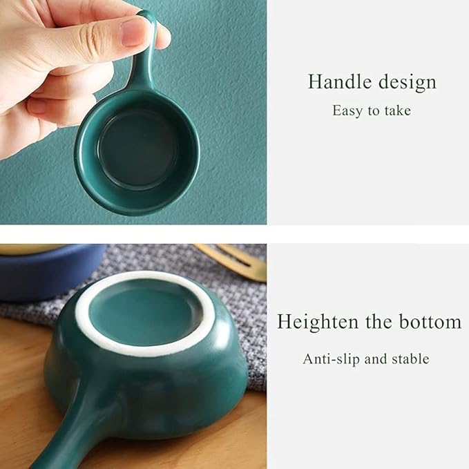 snack plate Soy Sauce Dish Small Bowls Dipping Condiment Server Mini Dipping Soy Sauce Dishes Ceramic Sushi Snack Appetizer Plates Set with Handle snack tray