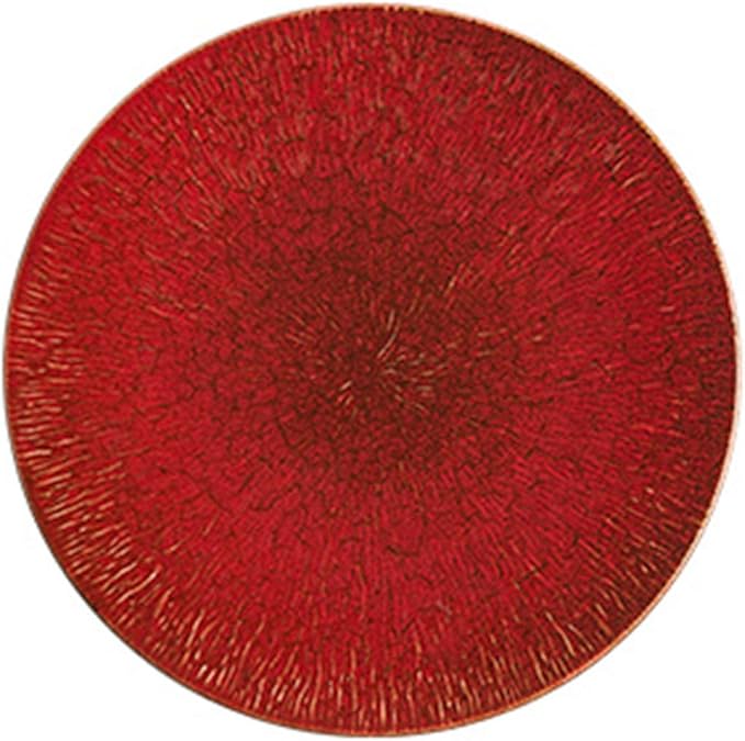 Ceramic Appetizer Plates, Modern Red Round Shallow Plate, Tableware for Appetizers Desserts Pasta, Smooth Glazed, Wedding Birthday Party(Size:26.5 * 26.5 * 2.5CM,Color:B)