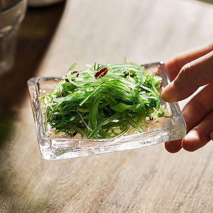 Dipping Sauce Bowls Appetizer Bowls Hammered Glass Plate Sushi Plate Sashimi Plate Household Dip Plate Mustard Plate Cooking Seasoning Plate Snack Plate Ceramic Dip Bowls Dipping Sauce Bowls
