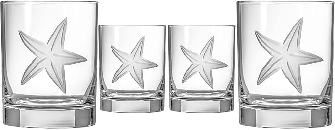 Rolf Glass Starfish Double Old Fashioned Glass, Clear