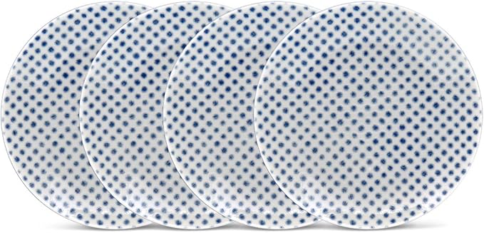 Noritake Blue Hammock Set of 4 Coupe Appetizer Plates, 6-1/2"