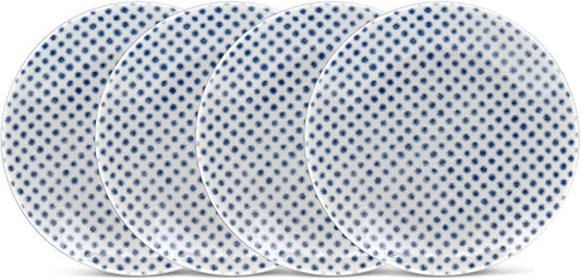 Noritake Blue Hammock Set of 4 Coupe Appetizer Plates, 6-1/2"