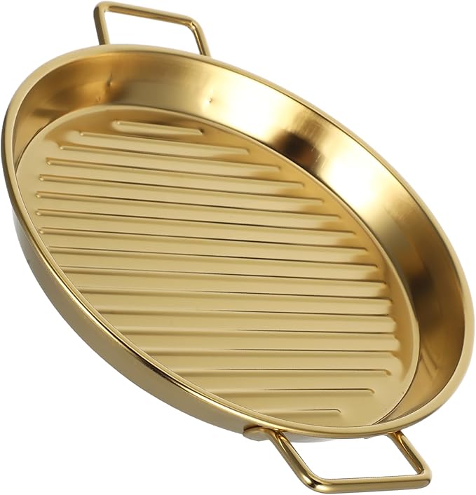 Mobestech Metal Salad Snack Plate Serving Bowls Grilling Baskets Bbq Grill Tray Stainless Steel Serving Tray Plate