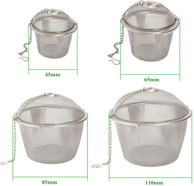 4 Size Stainless Steel Tea Strainer Infuser Tea ball Locking Ball Tea Spice Mesh Herbal Ball Cooking tools With Chain