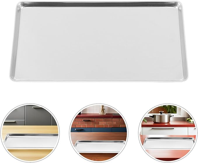 Stainless Steel Steam Pan 10.43X6.10X0.47In Multipurpose Oven Tray for Baking Barbecue Serving and Food Storage Durable Kitchen Catering Plate