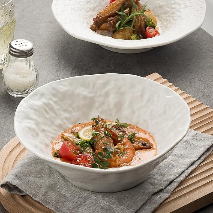 Dinner Plates Noodle Bowl Salad Creative Appetizer Restaurant Deep Plate Ceramic Breakfast Tableware Western Steak Home Kitchen Dining Kitchen Salad Bowl