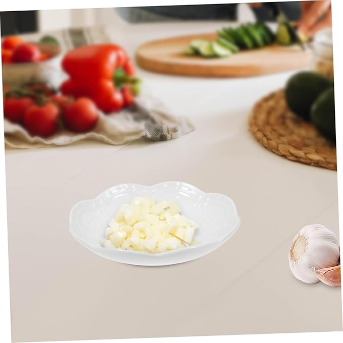 2sets Embossed Ceramic Sauce Dish Multipurpose Appetizer Plates for Dips Condiments and Snacks Modern Design Stain Resistant for Parties and Everyday Use 2pcs*2
