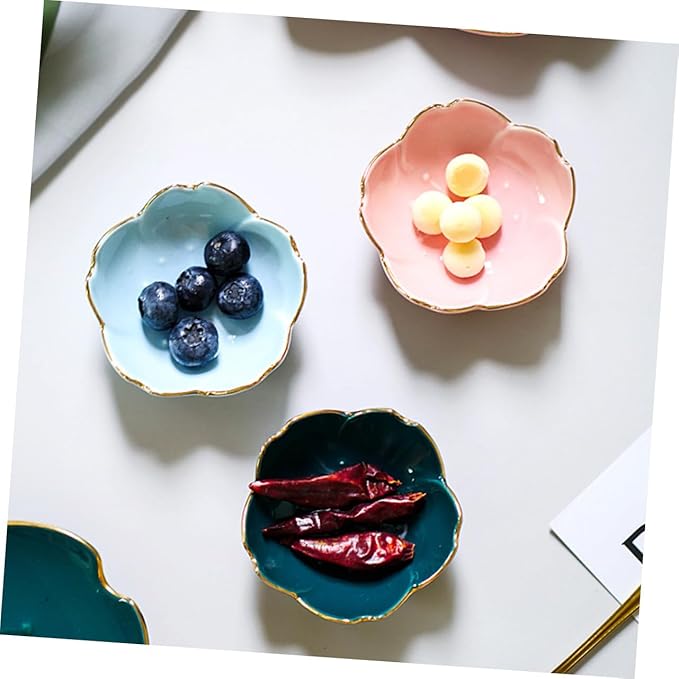 4pcs Ceramic Dipping Sauce Bowls Elegant Appetizer Plates for Soy Sauce Ketchup Vinegar Design for Home Kitchen Parties and Outdoor Use