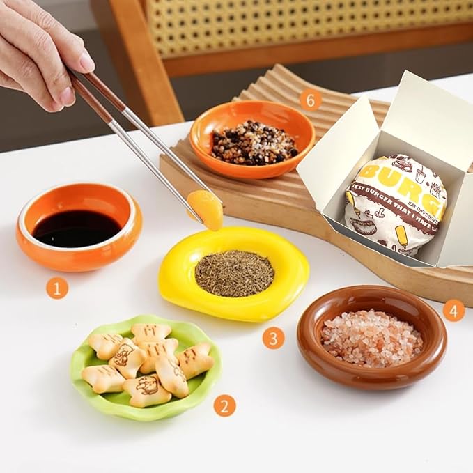 Burger 6-layer Mini Plates Sushi Dip Starter Dessert Snack Plate 8-piece Combination Set