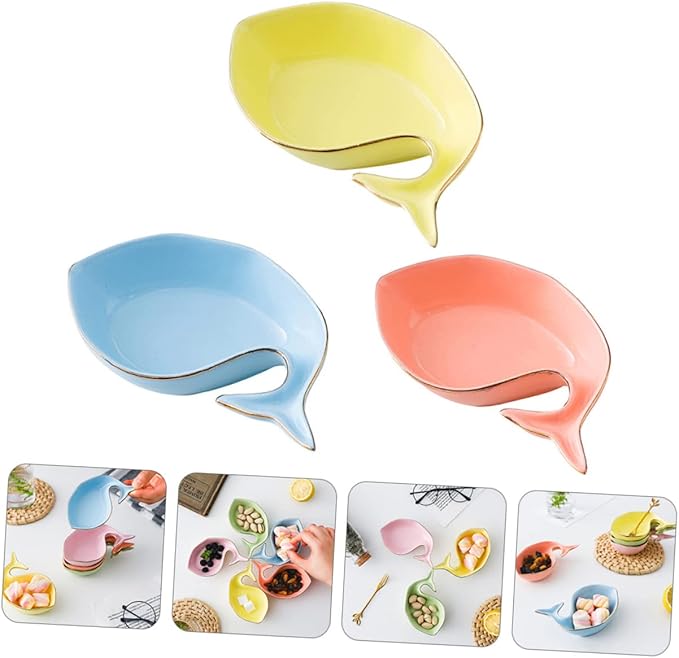 Cabilock 3pcs Seasoning Dishes for Kitchen Condiments Sauce Plates for Dipping Spice Storage and Appetizers Bright Colors Safe for Boys and Girls Random Colors