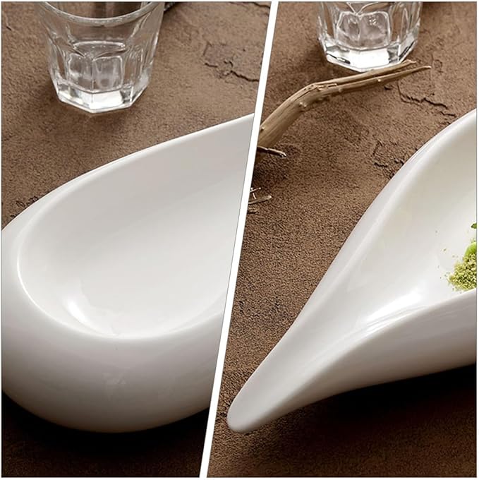 PRETYZOOM Ceramic Serving Plate Unique Food Display Dish for Appetizers Fruits and Soups for Home Parties and Restaurants