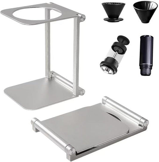 Pour over Dripper Stand,Portable & Foldable Espresso Machine Stand,Office coffee stand with base,Suitable for office,home,camping