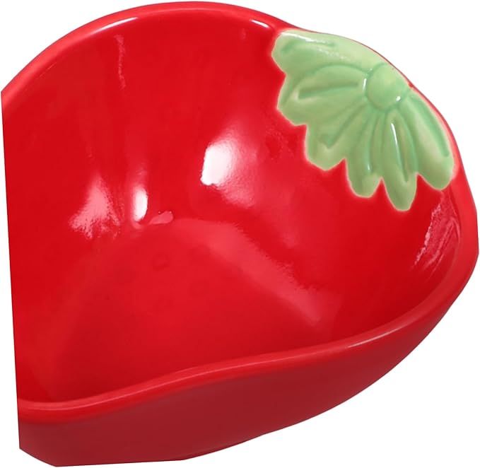 Alipis Strawberry-Shaped Ceramic Dipping Dish Small Sauce Plate for Seasoning Appetizers and Desserts Unique Kitchenware for Home Use