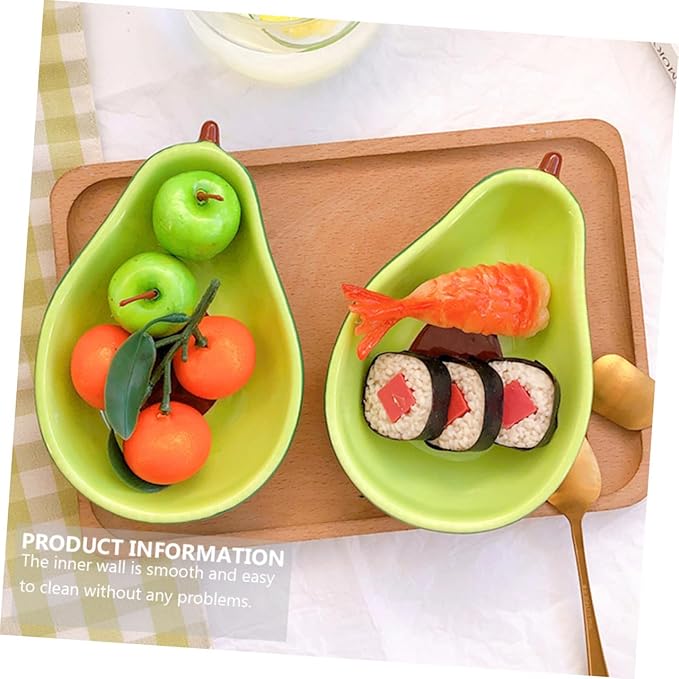 Avocado Shape Ceramic Plate Medium Crack Resistant Fruit Serving Platter Appetizer Dish for Parties Family Gatherings Weddings Lightweight Food Container